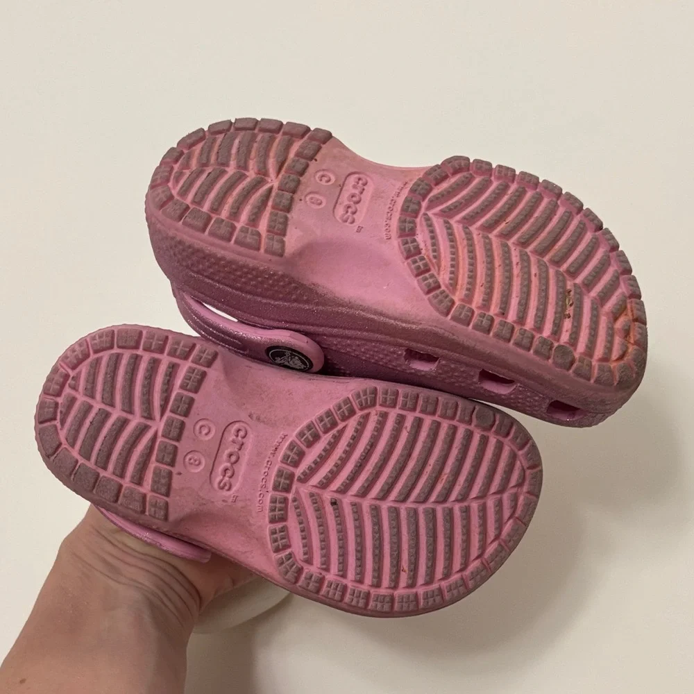 CROCS Glittery Pink Kids Sandals